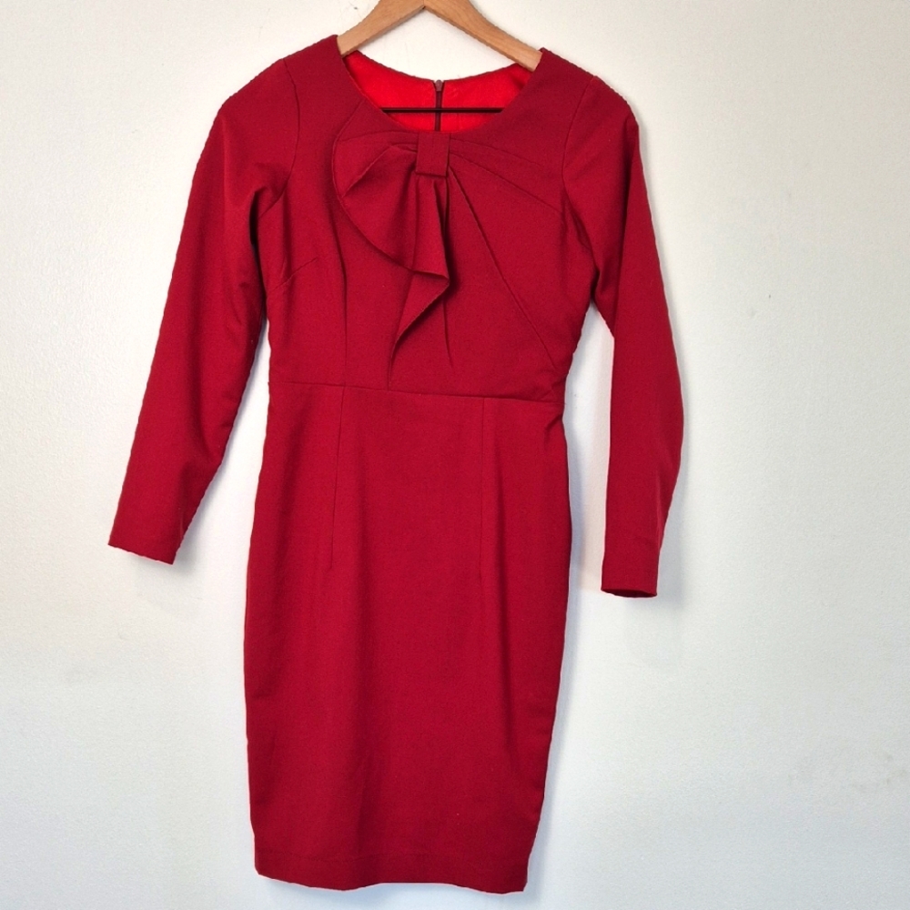 Vintage Inspired Red Bow Dress